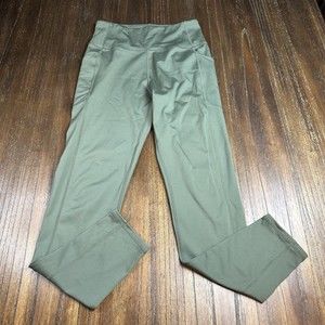 Figs High Waist 300 Performance Leggings Green Size Small Side Pockets